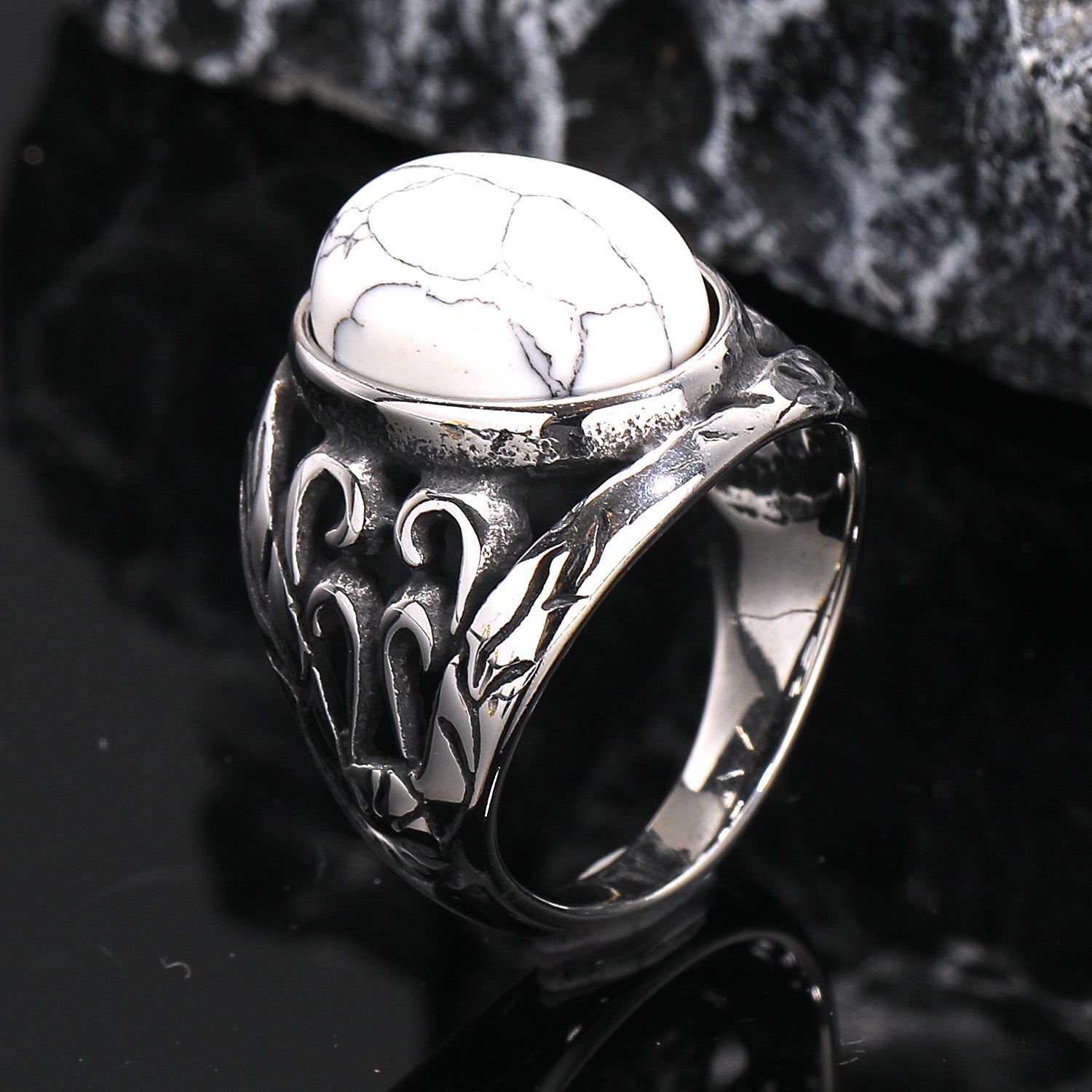 Herren Titan-Stahl Ring Vertex