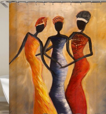 Duschvorhang mit afrikanischem Mädchen-Print | LuxeStyle