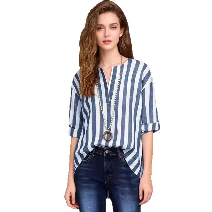 Damen Bluse mit Streifenmuster – Bild 2 | LuxeStyle