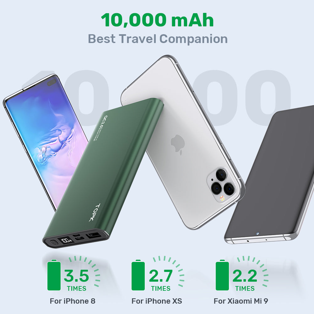Powerbank mit Digitalanzeige, 10'000 mAh