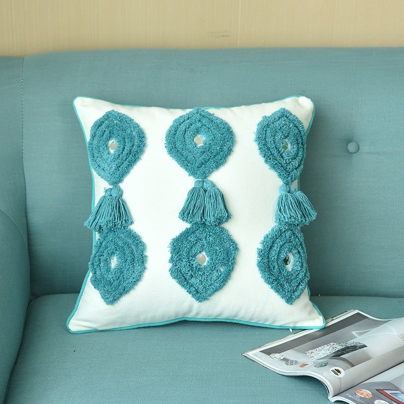 Boho Kissenbezug mit Quasten, handgetuftet – Bild 2 | LuxeStyle