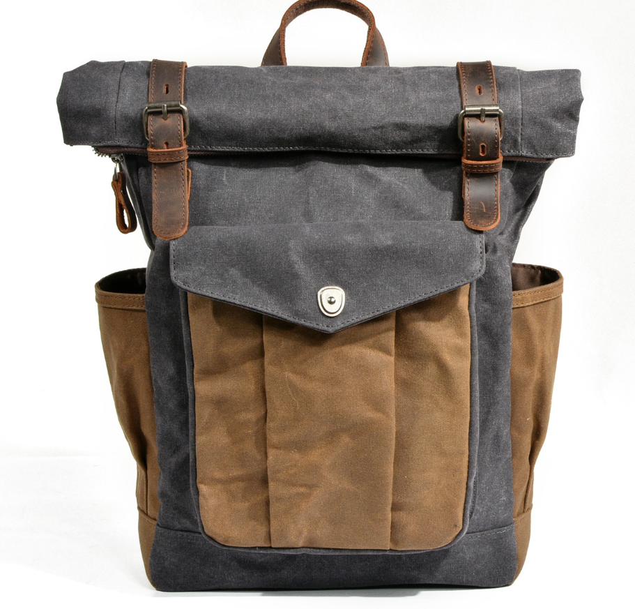 Rucksack aus Canvas mit Lederdetails – Bild 3 | LuxeStyle
