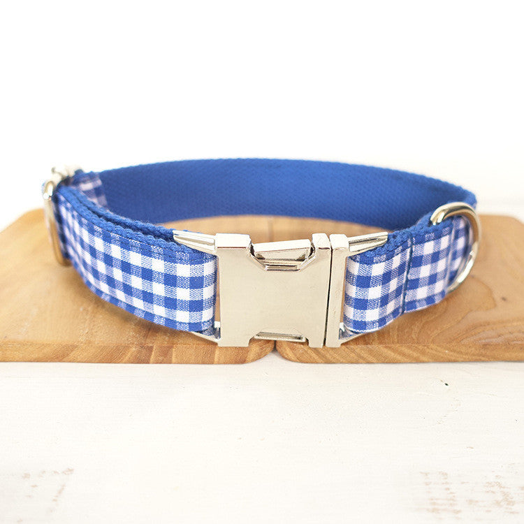 Blau kariertes Hunde Halsband – Bild 4 | LuxeStyle