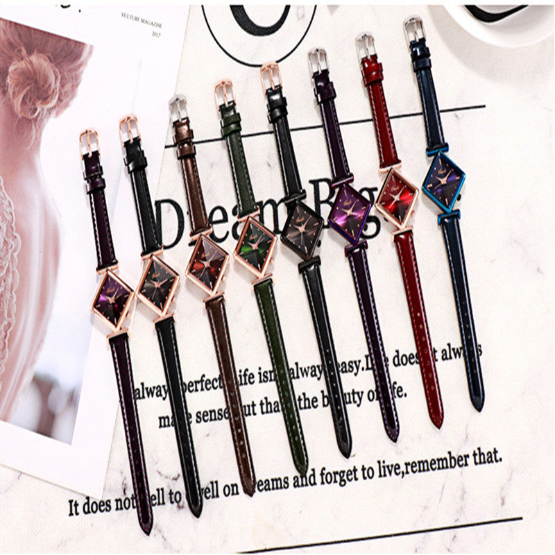 Armbanduhr mit Diamantzifferblatt aus Leder | LuxeStyle