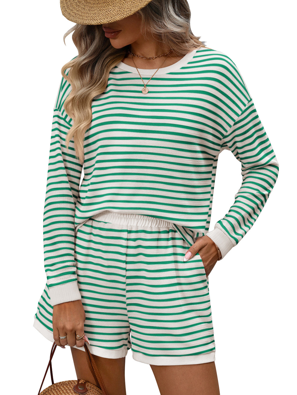Color-Block Shorts Zweiteiler für Damen