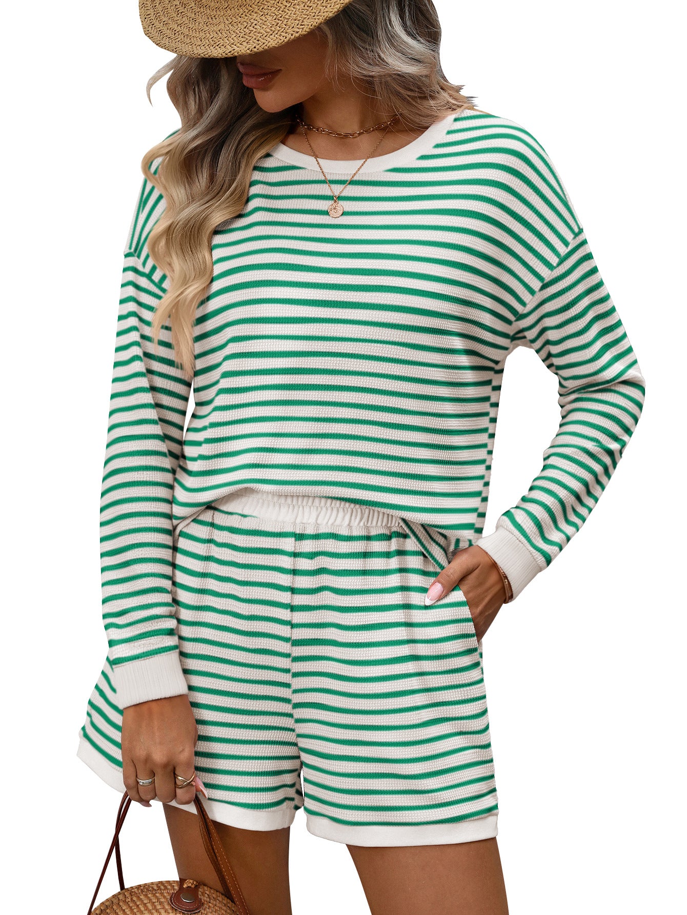 Color-Block Shorts Zweiteiler für Damen