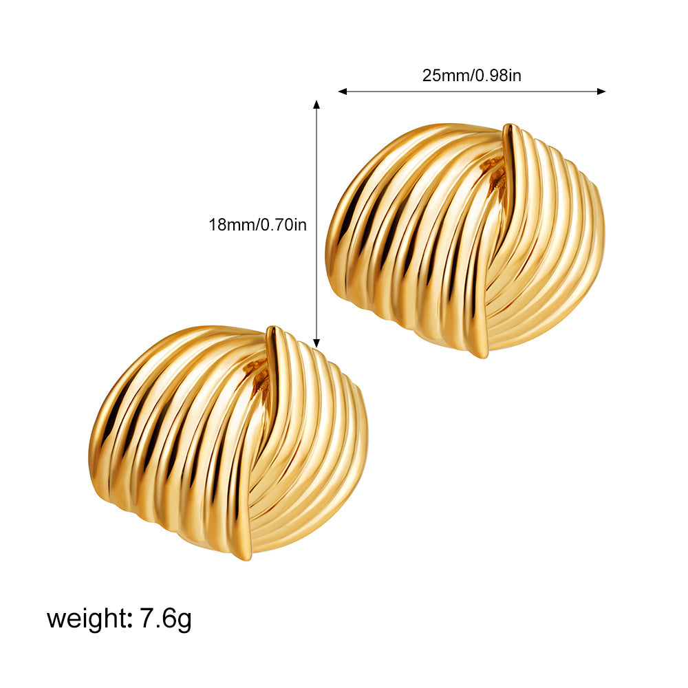 Goldene Streifenohrringe