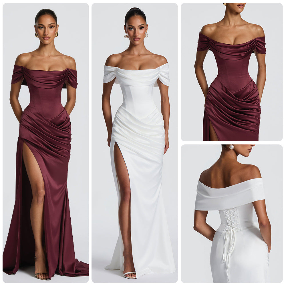 Abendkleid «Sirène» – High-Slit Meerjungfrau mit Schleppe