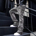 Graue Cropped Jeans