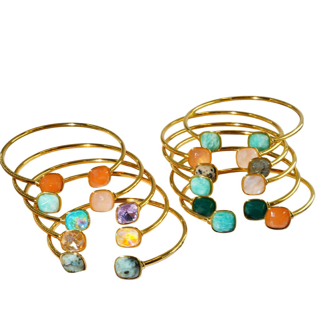 Edelstahl-Armband mit Edelstein-Inseln – Bild 2 | LuxeStyle