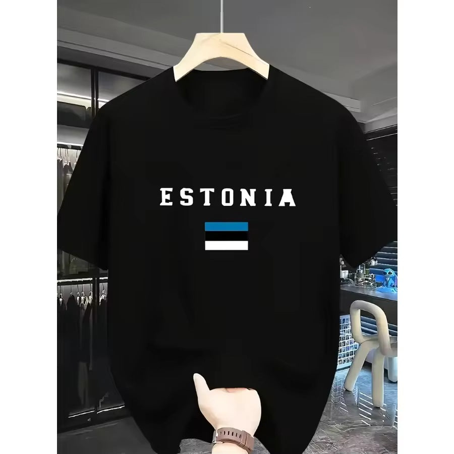 Gedrucktes Weitgeschnittenes Leichtes Kurzarmshirt