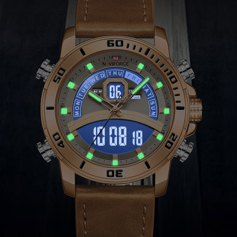 NAVIFORCE Quarzuhr mit Lederarmband | LuxeStyle
