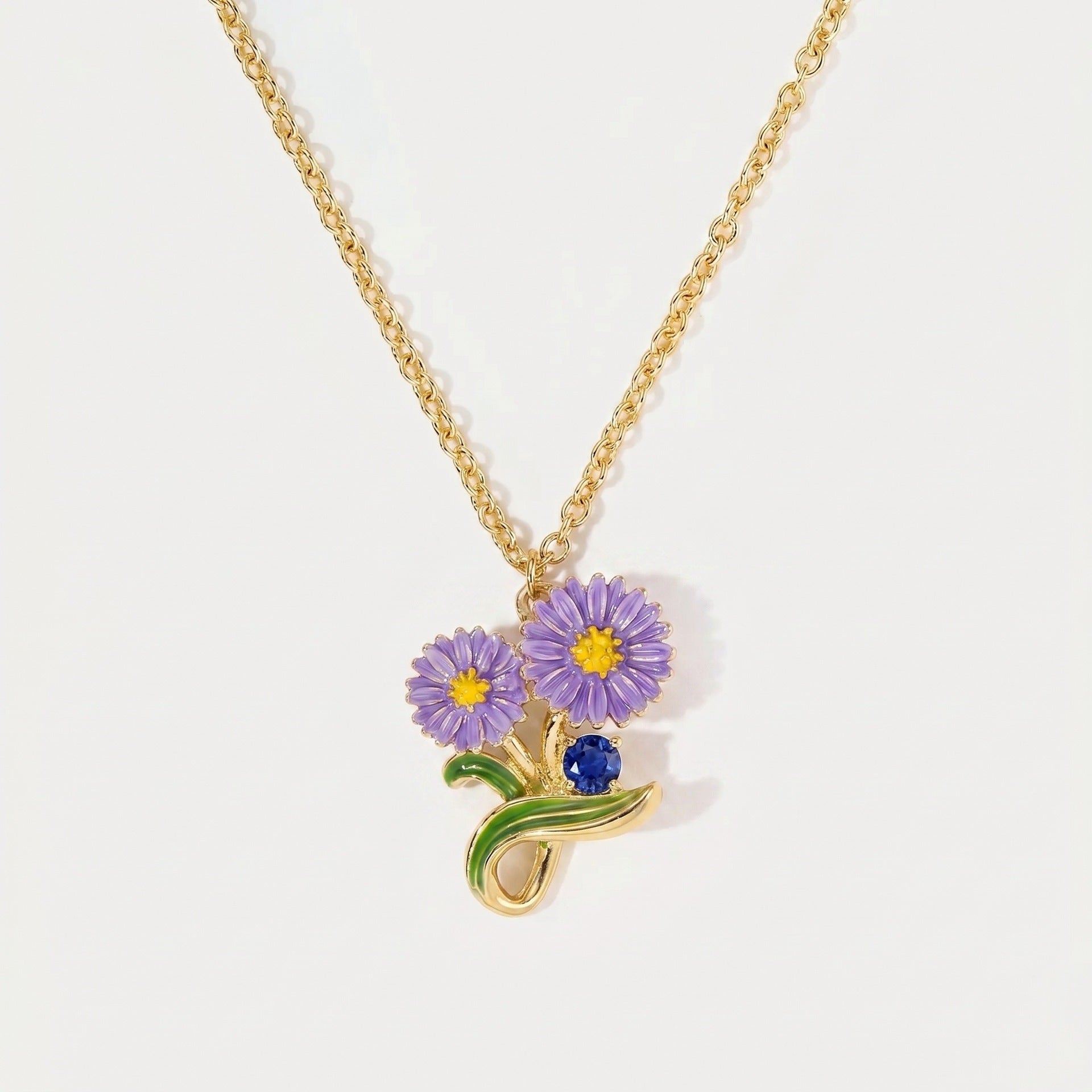 Geburtsblumen-Halskette mit Monatsblüte