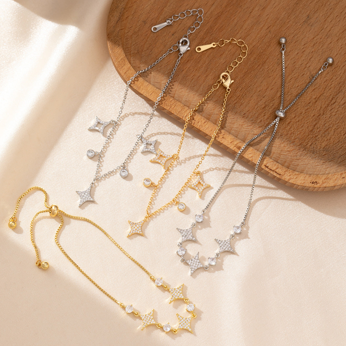 Funkelndes Quasten-Armband mit Zirkon-Stern | LuxeStyle