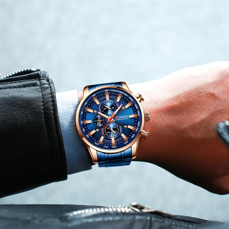 Männliche Quarz-Uhr mit Wasserdichtigkeit 30 m – Bild 11 | LuxeStyle