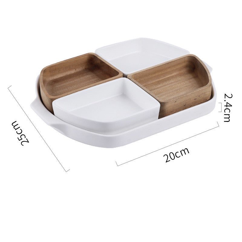 Snack- und Früchteteller aus Holz & Keramik – Bild 3 | LuxeStyle