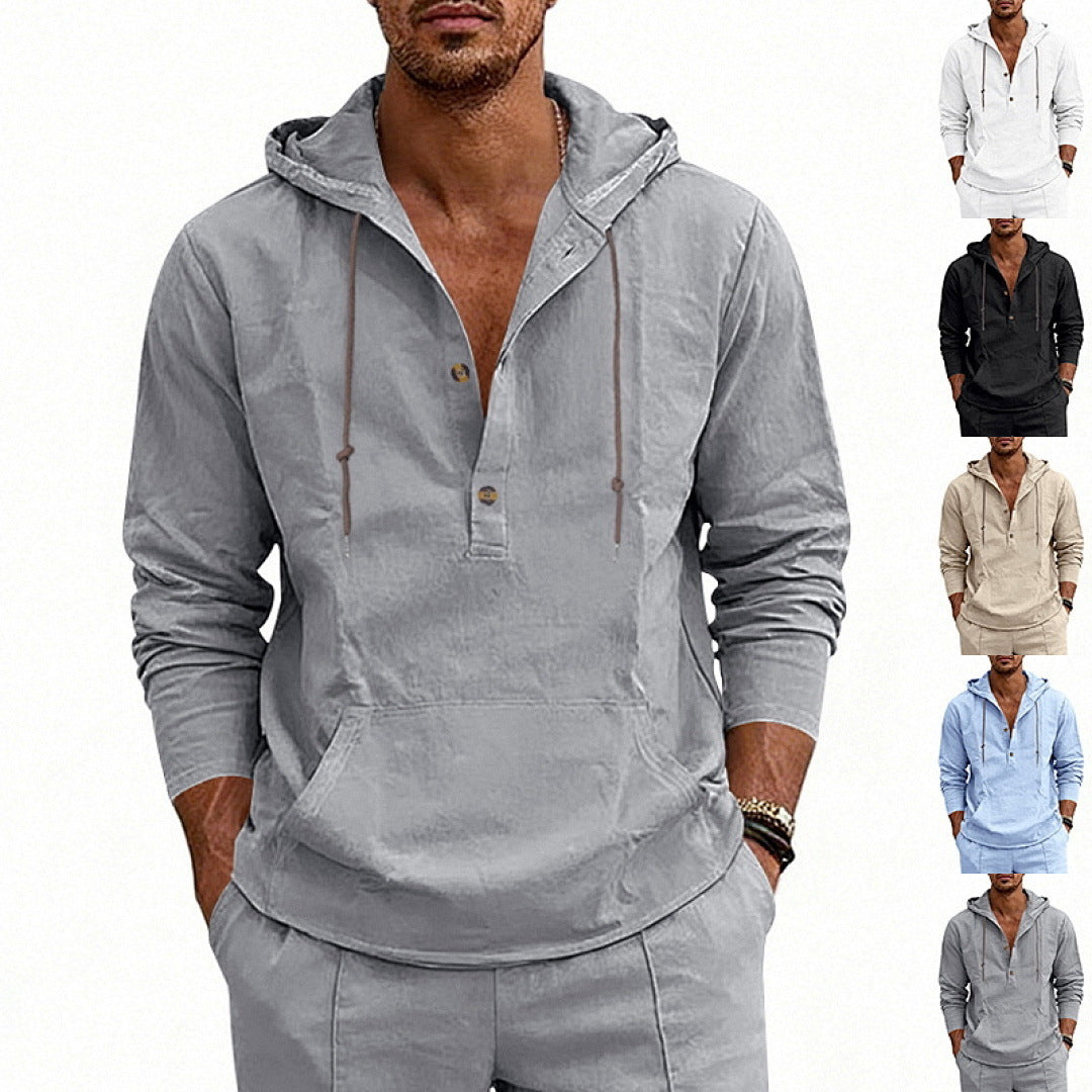 Leinenhemd mit Kapuze – Bild 8 | LuxeStyle