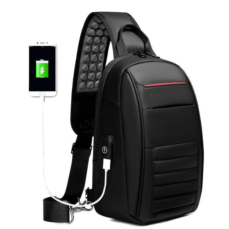 Wasserdichte Brusttasche mit USB-Ladeanschluss – Bild 2 | LuxeStyle