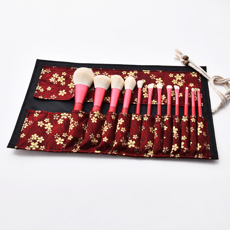 12-teiliges Make-up Pinselset Rot
