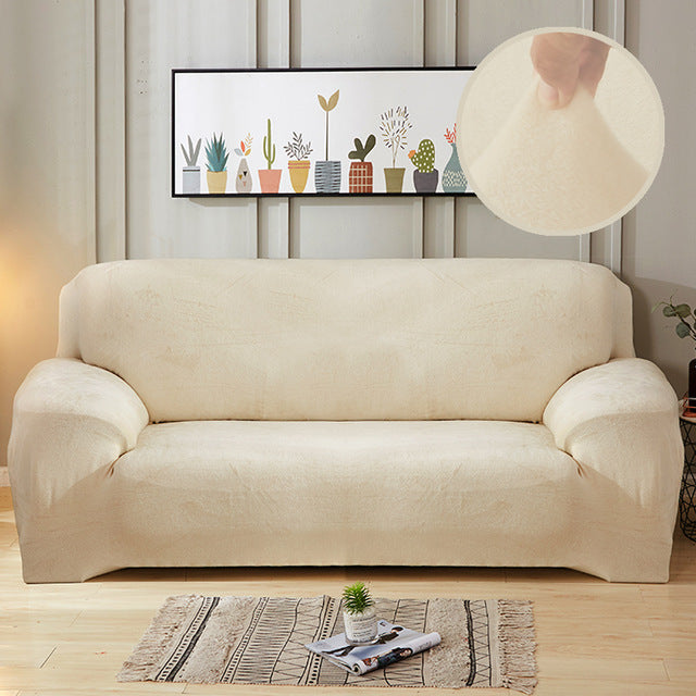 Elastischer Anti-Rutsch Sofaüberzug aus Plüsch – Bild 3 | LuxeStyle