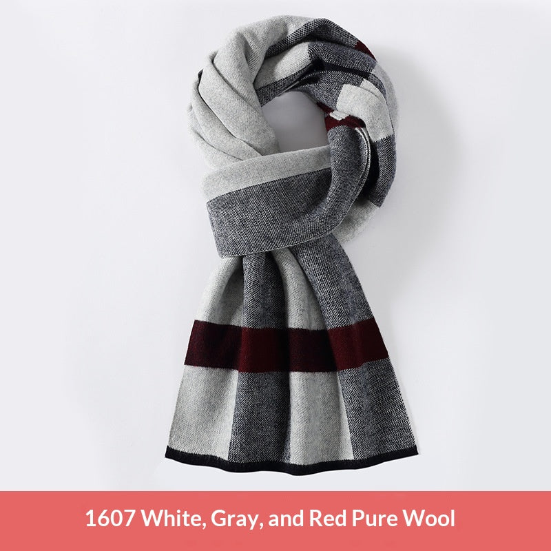 Klassischer Wollschal mit Mesh-Muster | LuxeStyle