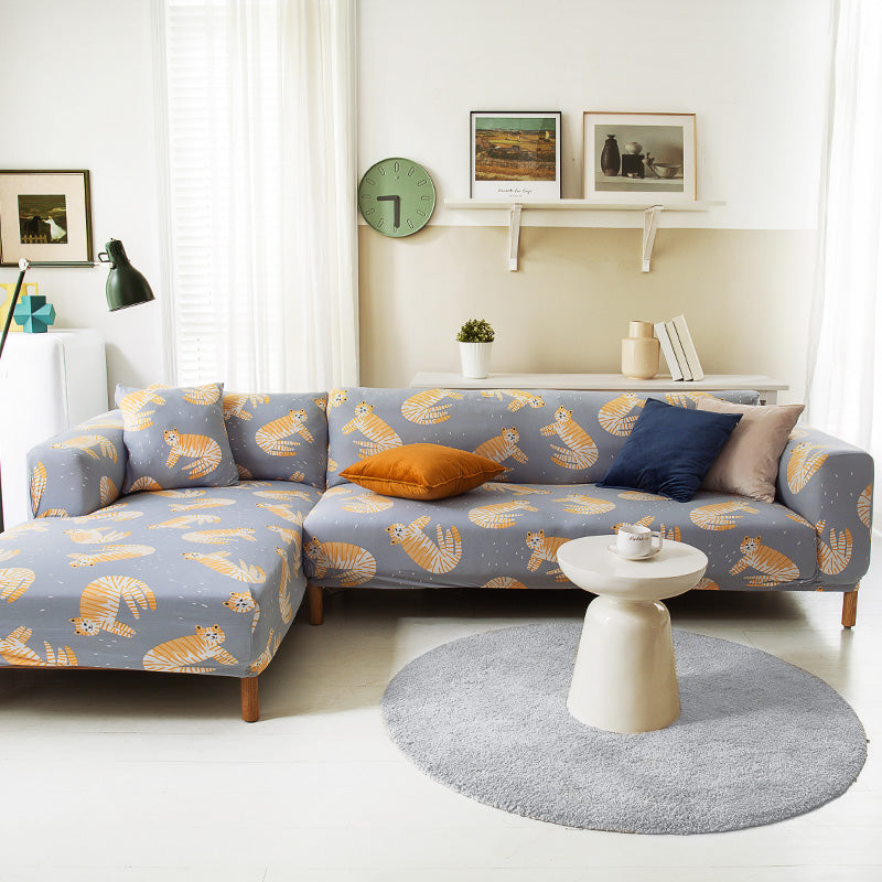 Stretch-Sofabezug mit Pflanzenmuster – Bild 10 | LuxeStyle