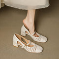 Weißes Quadratto-Toe Sandal mit Einsteckerfessel