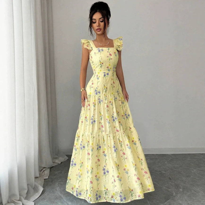 Elegantes Sommerkleid mit Spaghetti-Trägern