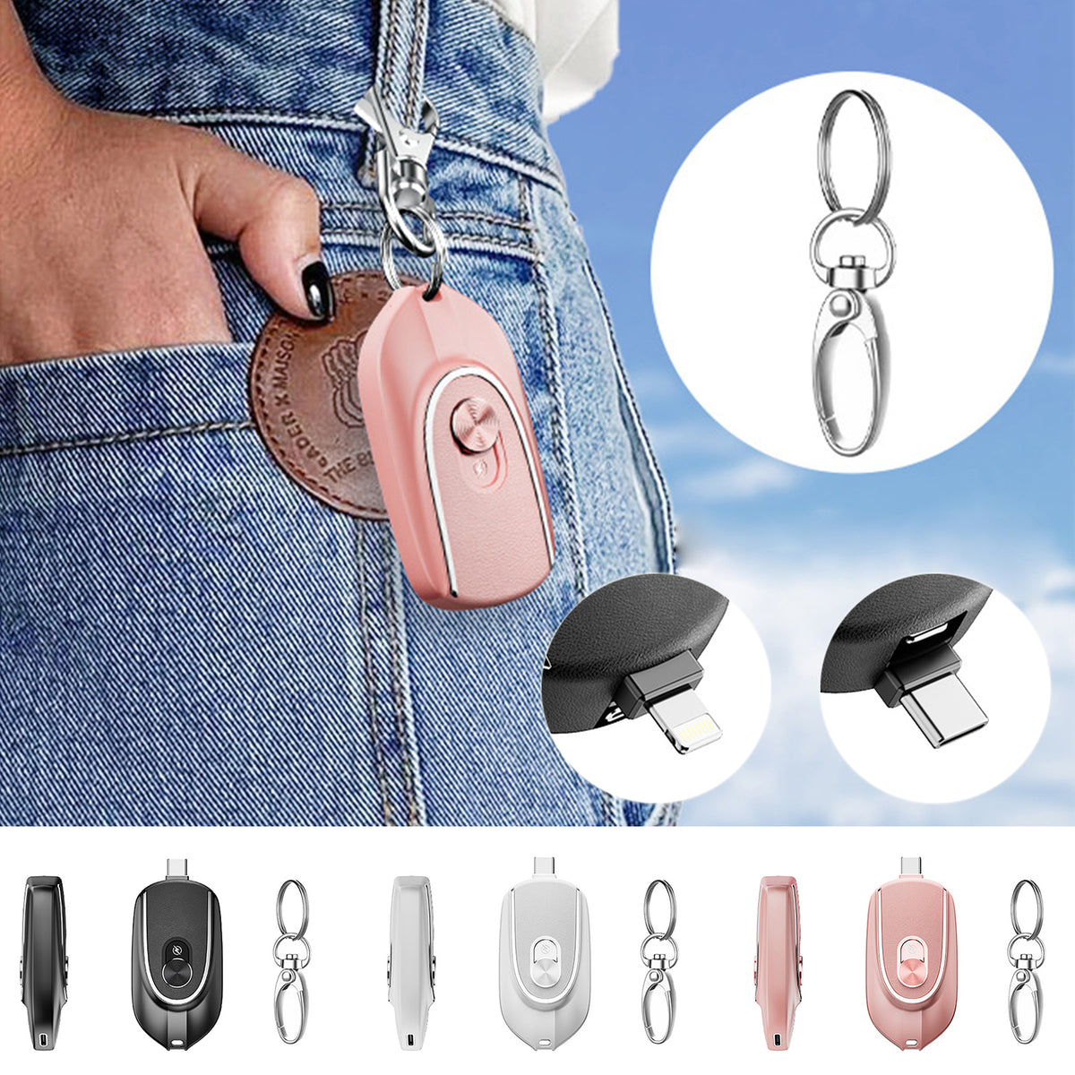 Mini Powerbank Schlüsselanhänger 1200 mAh – Bild 1 | LuxeStyle