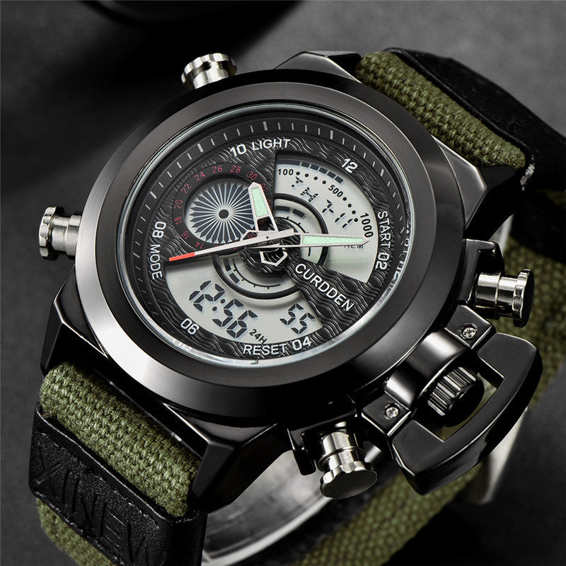 Nylon-Armbanduhr mit Dual-Anzeige | LuxeStyle