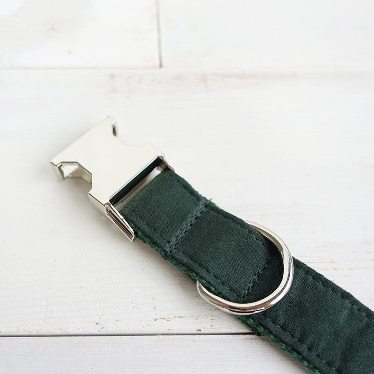 Dunkelgrünes Halsband für mittelgrosse Hunde – Bild 4 | LuxeStyle