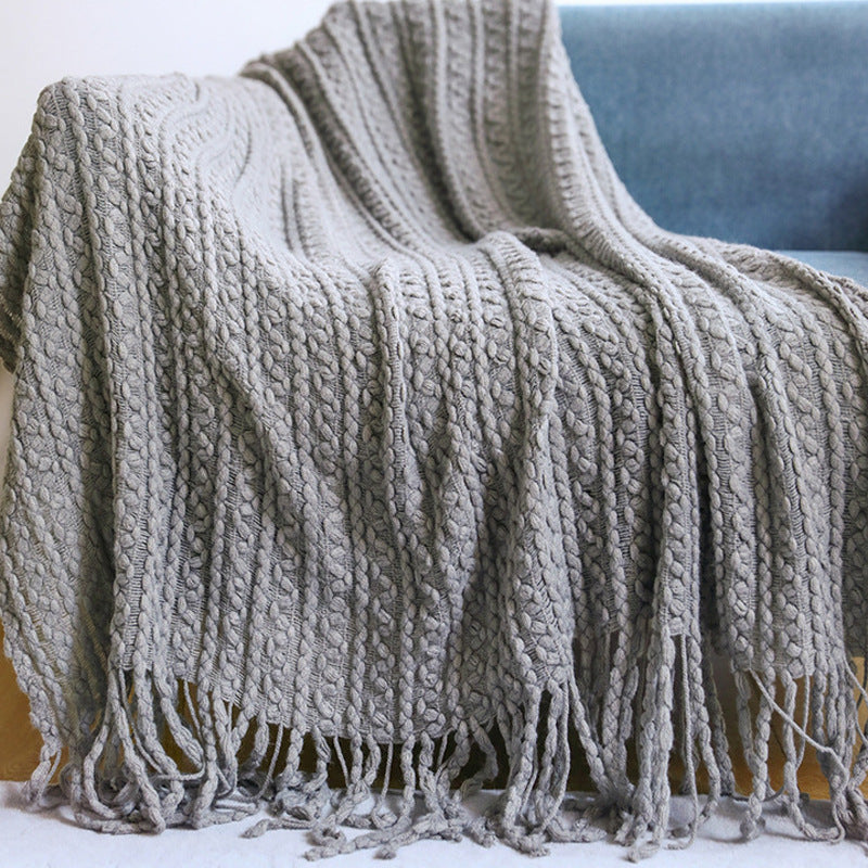 Kuscheldecke mit Quasten