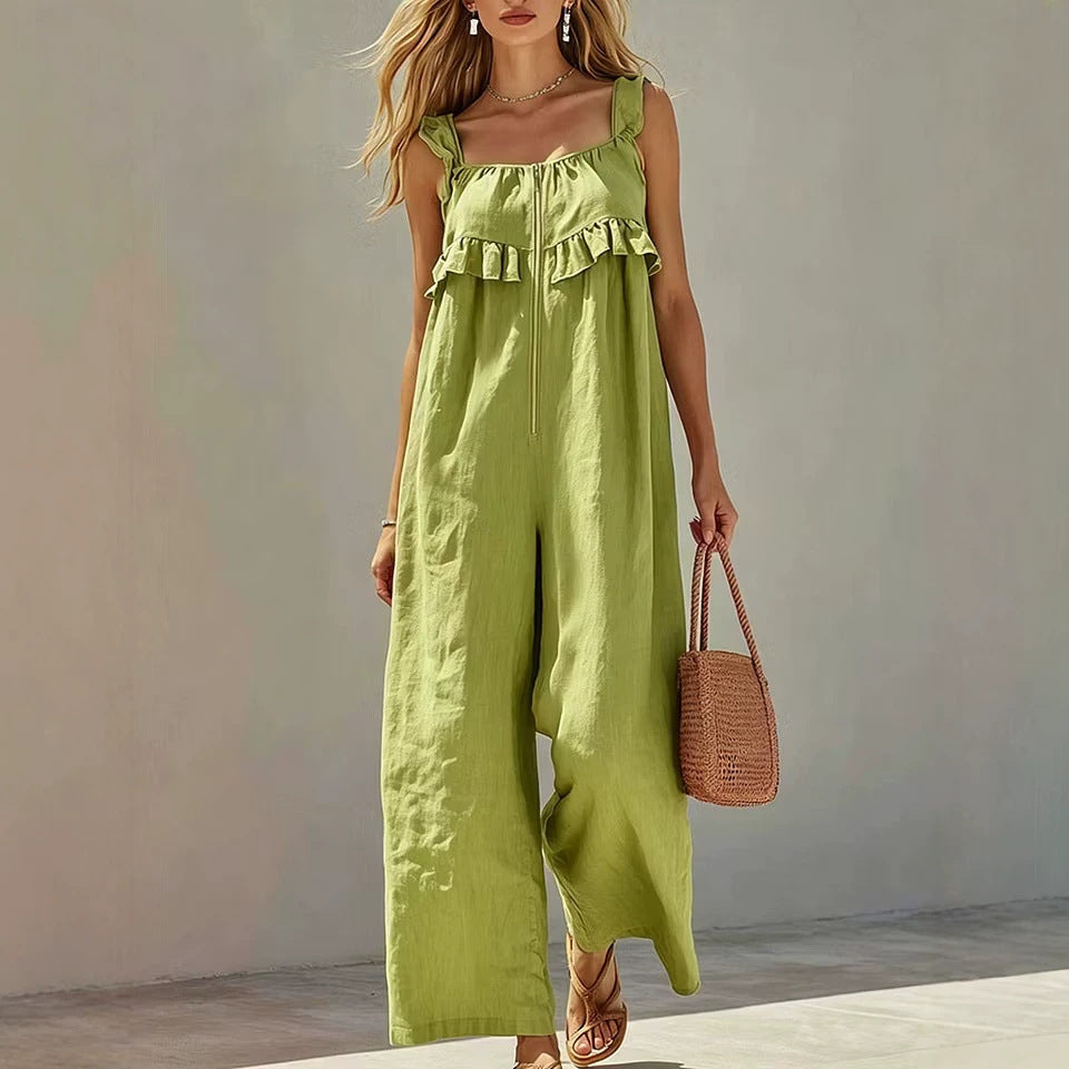 Ärmelloser Jumpsuit mit geradem Bein