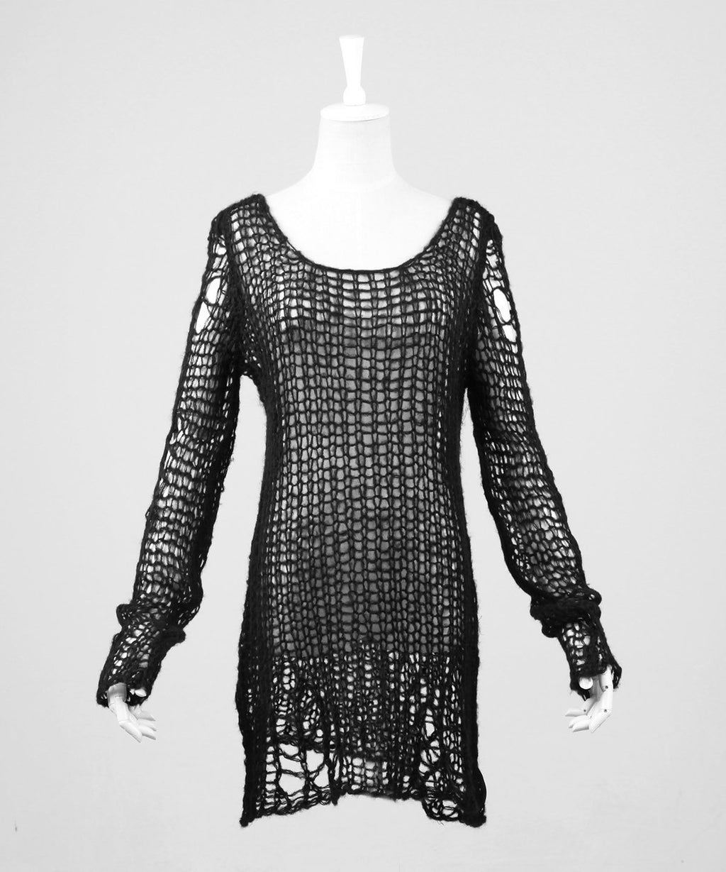 Gestreifter Strickpullover mit Cut-Outs