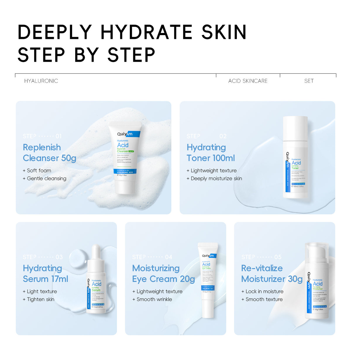 Hyaluronsäure Hautpflege 5er-Set | LuxeStyle