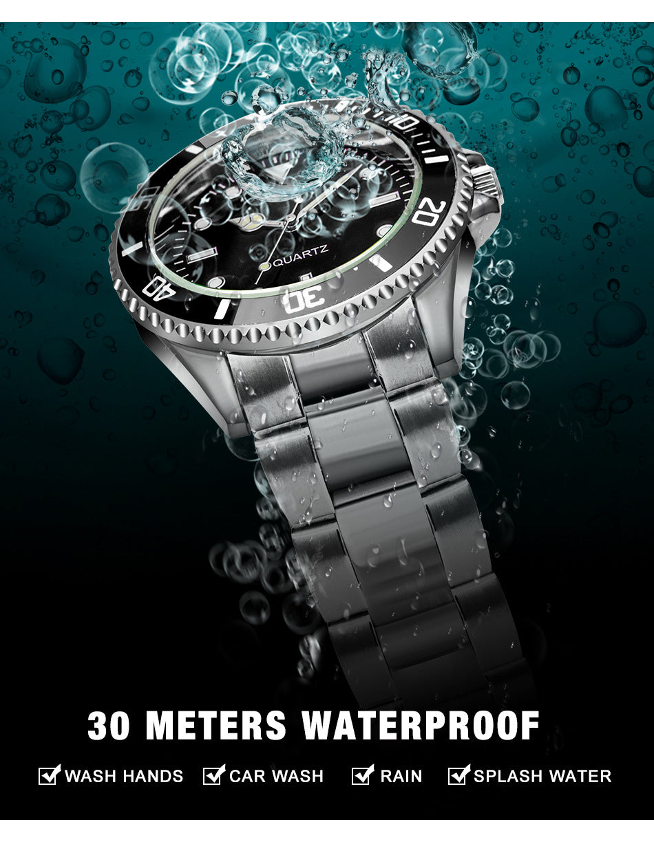 Wasserdichte Quarzuhr mit Edelstahlarmband – Bild 2 | LuxeStyle