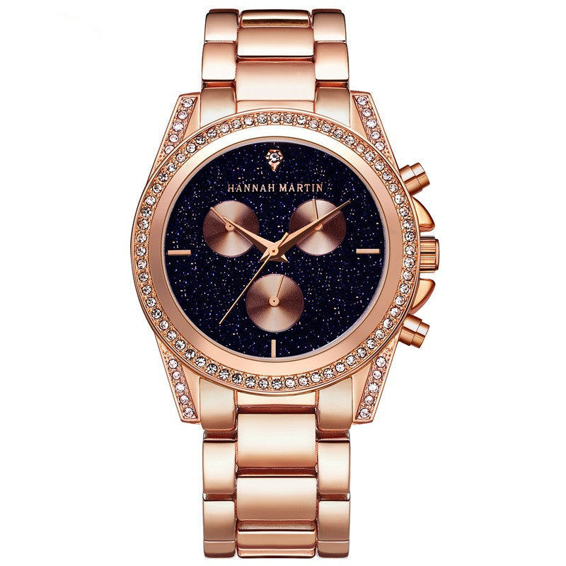 Damen Roségold Quarz-Uhr mit Diamanten – Bild 5 | LuxeStyle