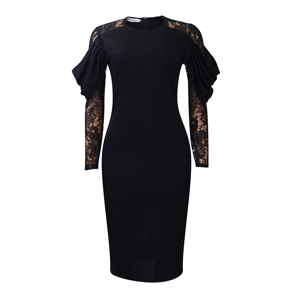 Elegante Bürodress mit Spitze
