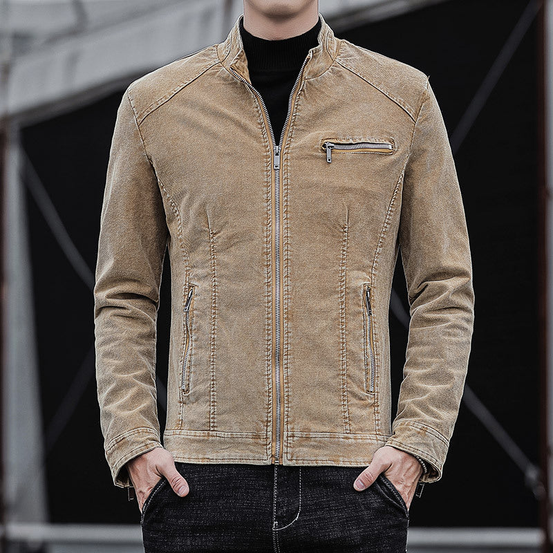 Corduroy-Jeansjacke für Herren mit Kaninchenhaar – Ansicht 4