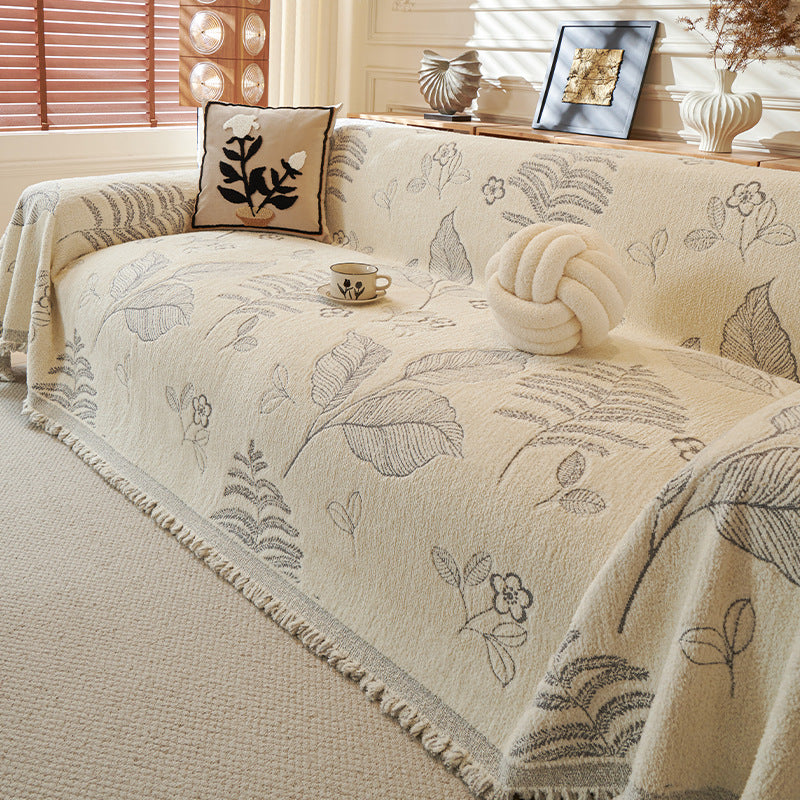 Winter Plüsch Chenille Sofaüberwurf mit Blumenmuster – Ansicht 8