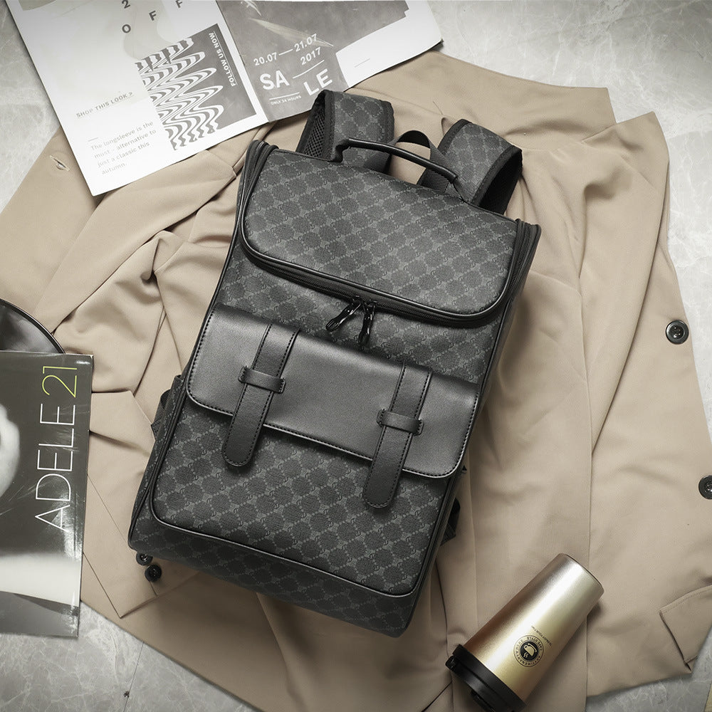 Grosses Casual-Rucksack mit PU-Leder und Buchstaben-Print – Bild 5 | LuxeStyle