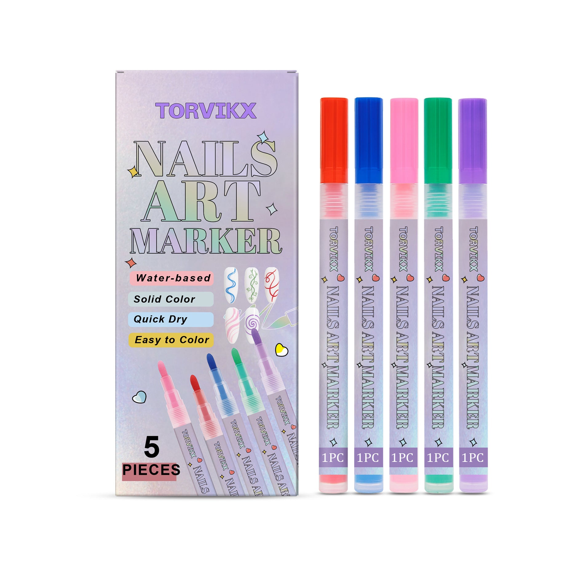 Nail Graffiti Pen Set – 5 UV Marker