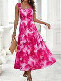 Damen-Sommerkleid ohne Ärmel, Blumenprint