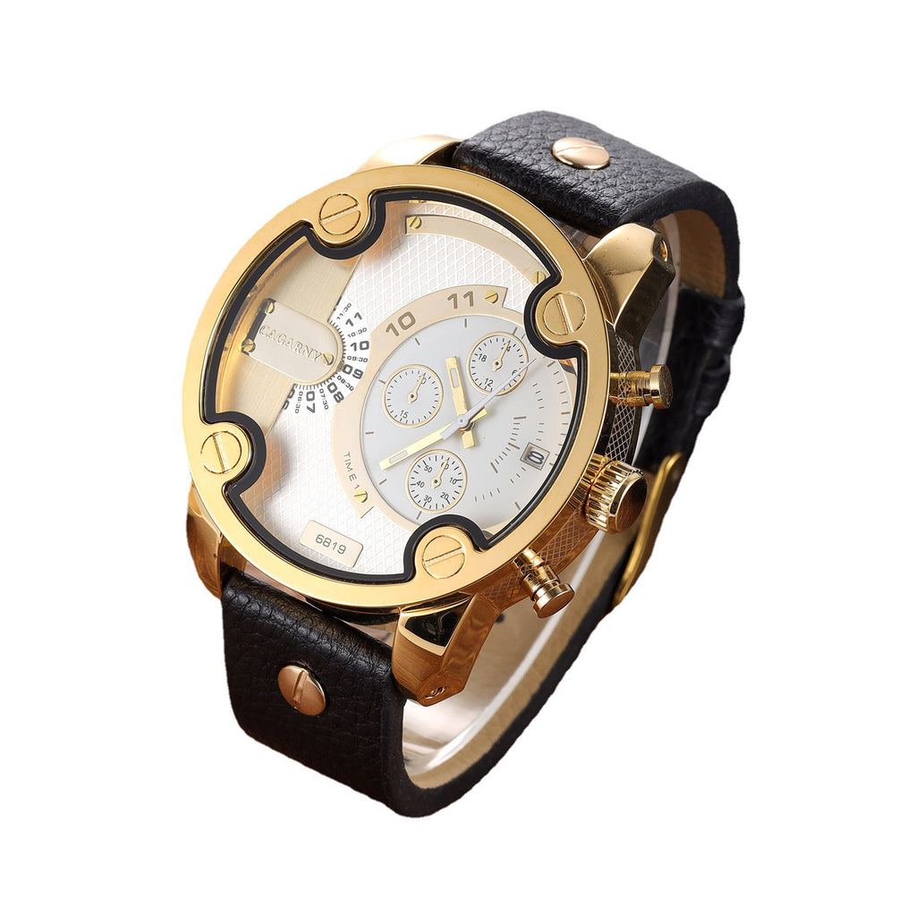 Quarz-Herrenuhr mit grossem Zifferblatt