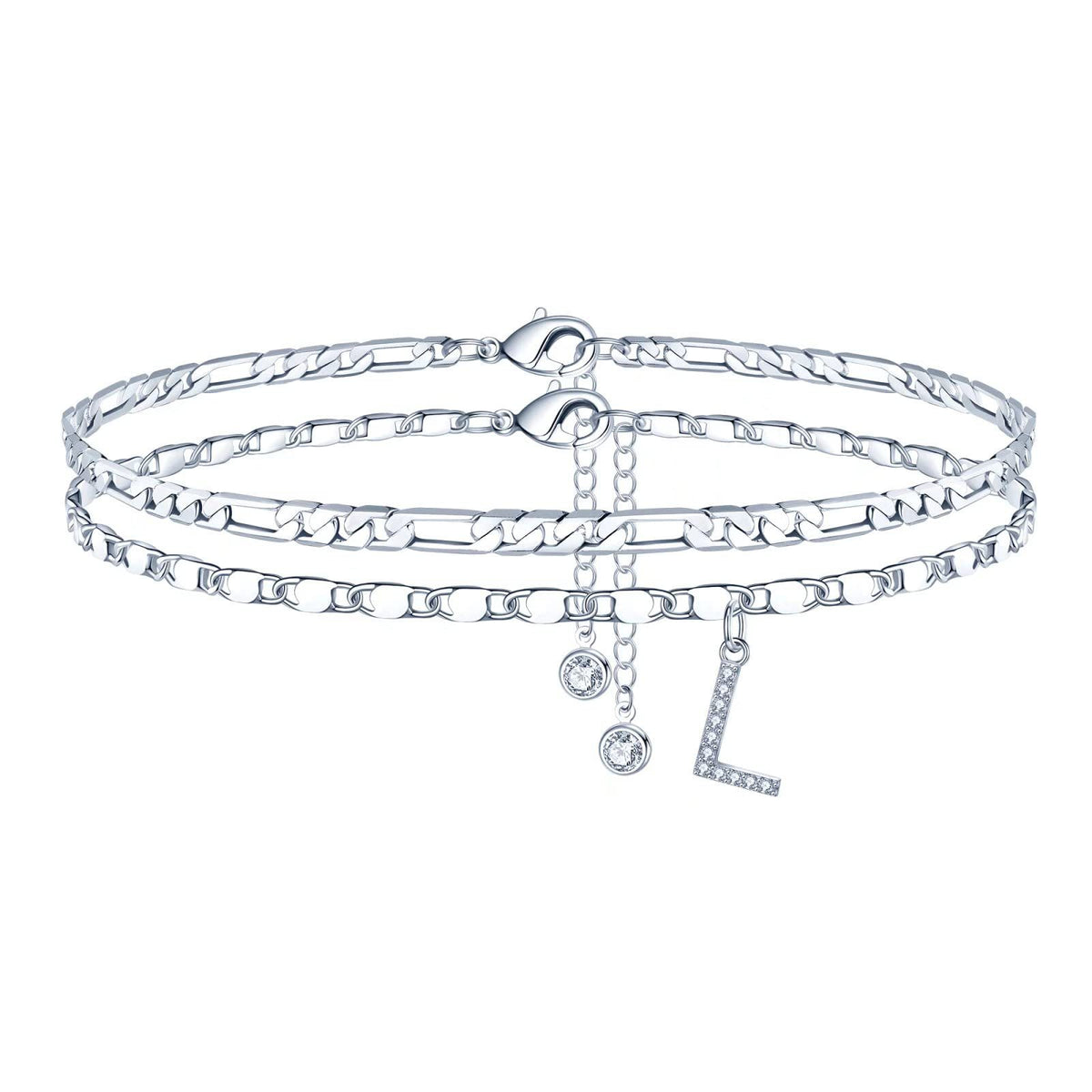 Doppellagige Fusskette mit Zirkon-Anhänger – Bild 8 | LuxeStyle
