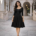 Elegantes Midi-Kleid mit Front-Reissverschluss