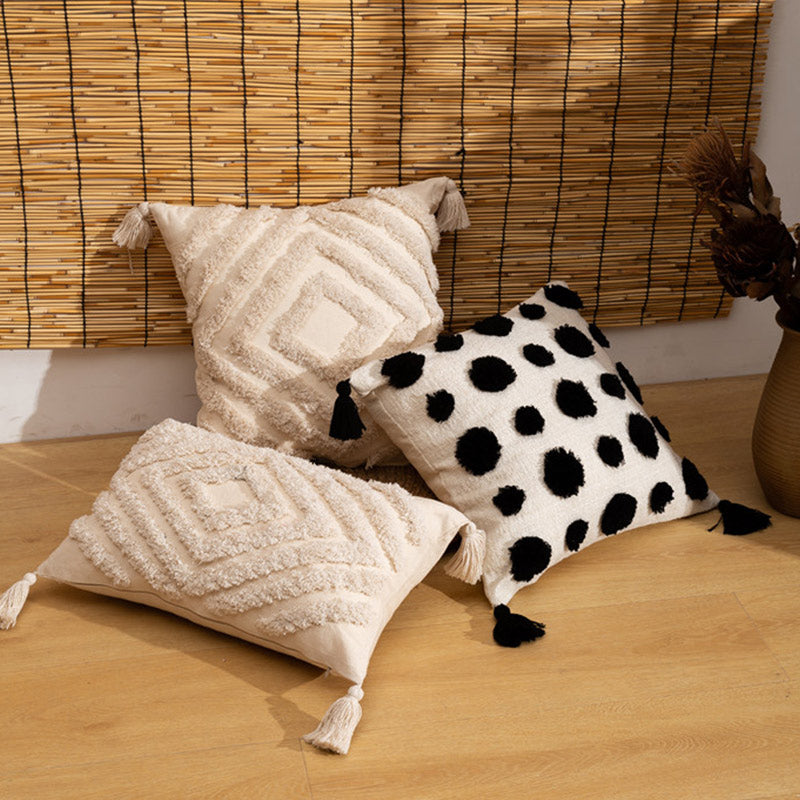 Boho Kissenhülle mit Quasten