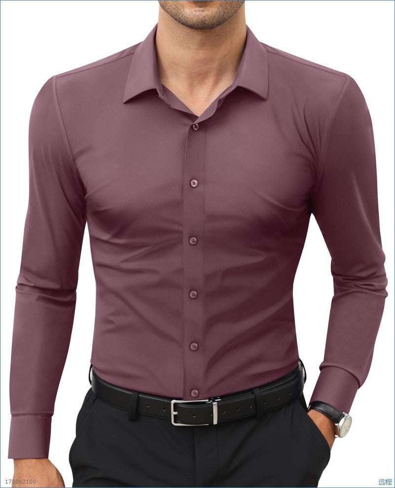 Weisser Stretch-Hemd für Herren – Bild 12 | LuxeStyle