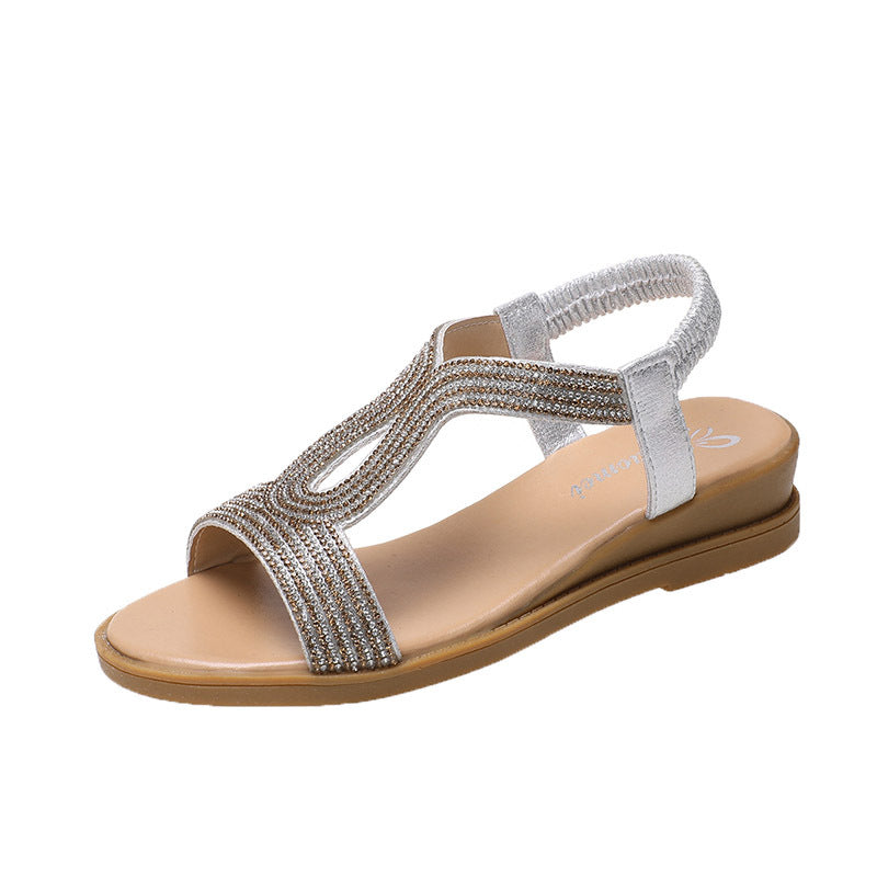 Casual Sandalen mit Elastikriemen