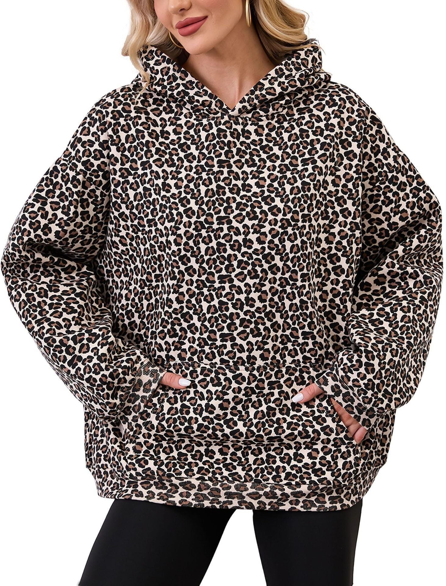 Damen Hoodie mit Ahornblatt-Camouflage-Print